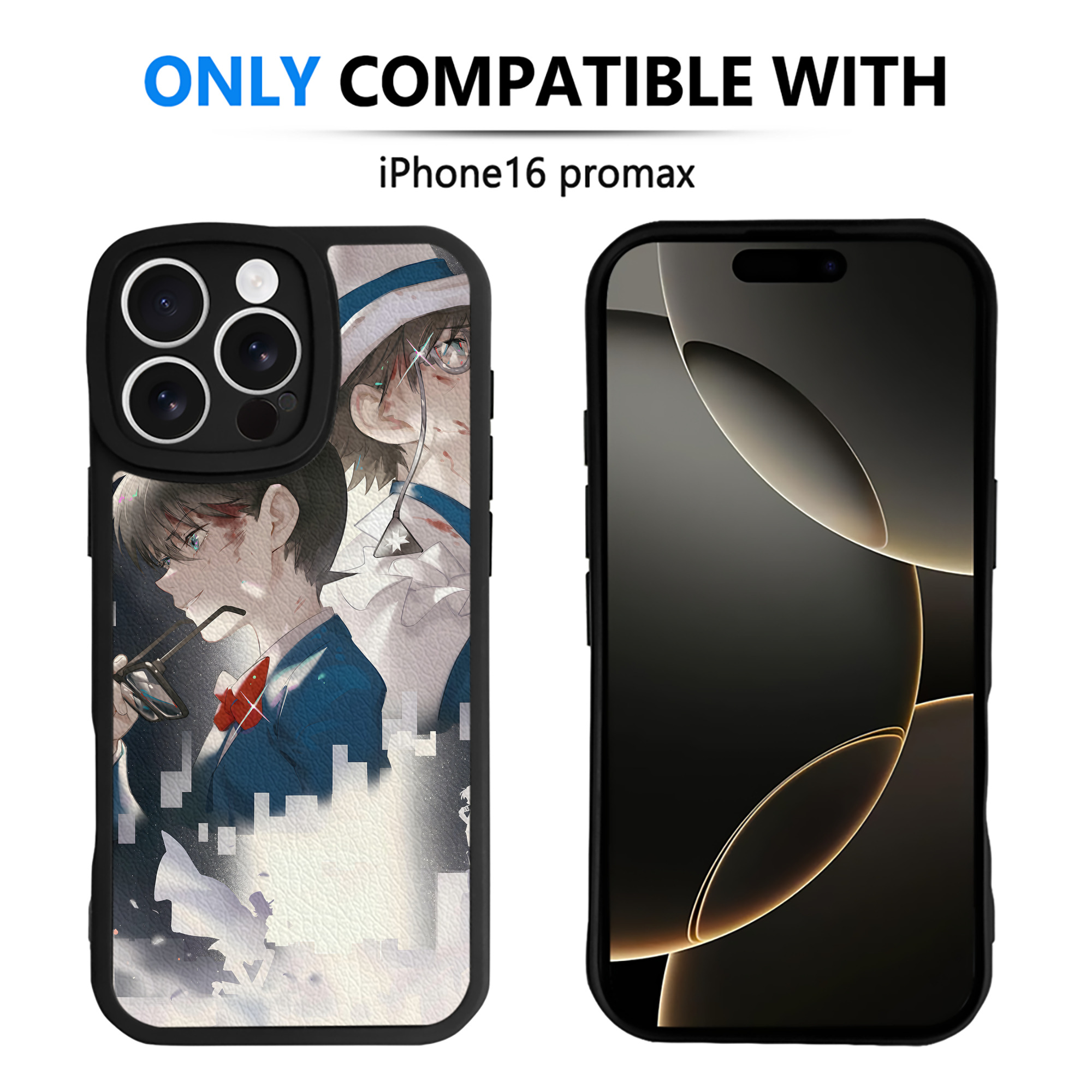 （画像用） 名探偵コナン Detective Conan 【iPhone 16シリーズ対応】シリコンスマホケース（レザー調） 材質：シリコン
